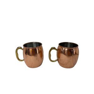 OGGI Copper Brass handled Mugs Set of 2 Russian Mules